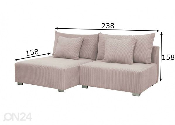 Угловой диван-кровать Alcamo размеры