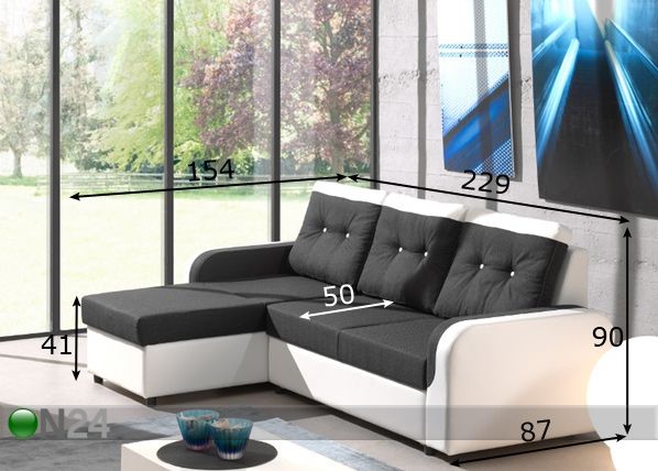 Угловой диван-кровать Bond размеры