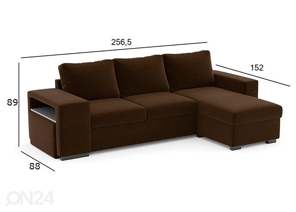 Угловой диван-кровать Elton размеры