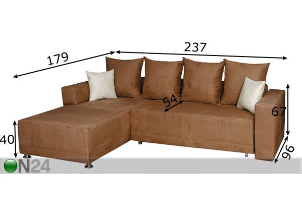 Угловой диван-кровать Flash размеры