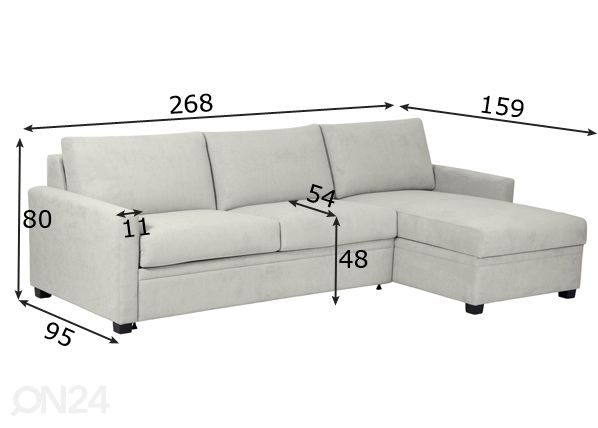 Угловой диван-кровать Harmony размеры