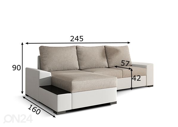 Угловой диван-кровать Legro размеры