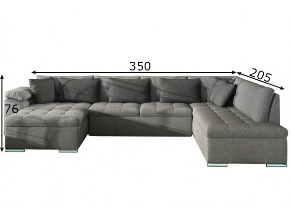 Угловой диван-кровать Melbourne + LED размеры