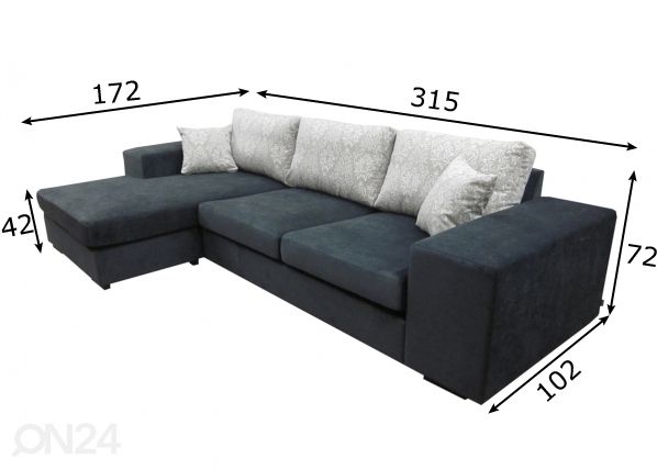 Угловой диван Albert размеры