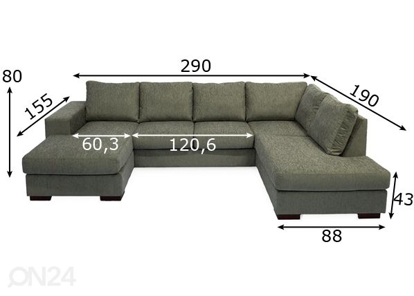 Угловой диван Carelia Jumbo S размеры