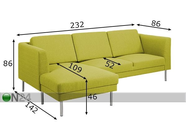 Угловой диван Copenhagen размеры