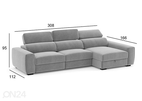 Угловой диван Duke размеры