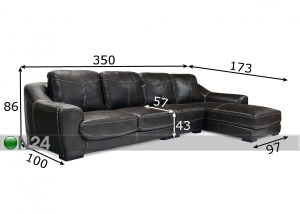 Угловой диван Evely размеры