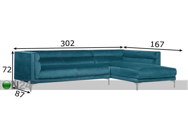 Угловой диван Jakob размеры
