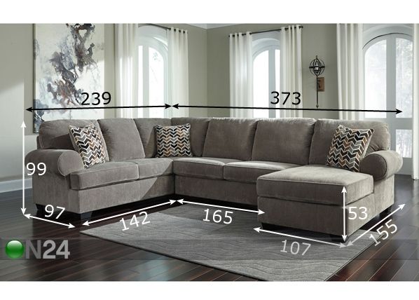 Угловой диван Jin размеры