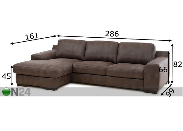 Угловой диван Kansas размеры
