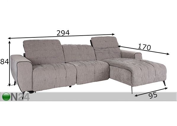 Угловой диван Lund Recliner размеры