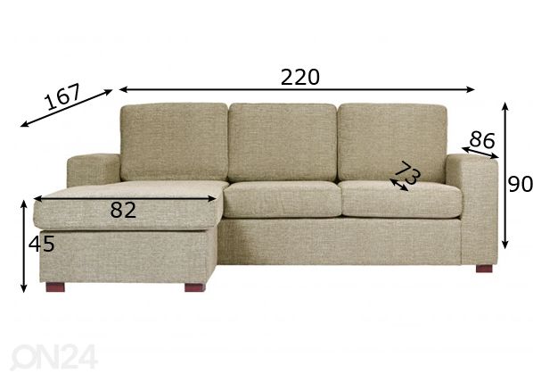 Угловой диван Mango 3 FS размеры