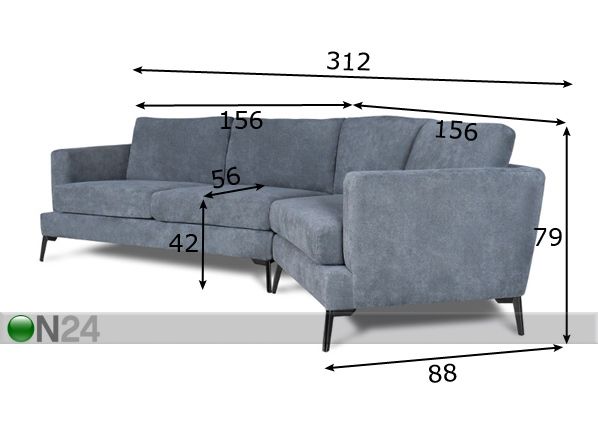 Угловой диван Melek размеры