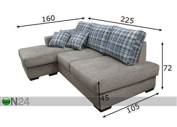 Угловой диван Mingo размеры
