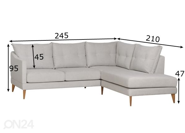 Угловой диван Paris размеры