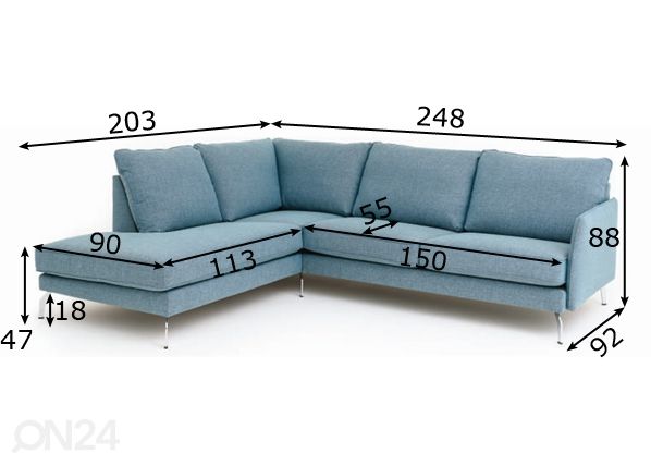 Угловой диван Robin размеры