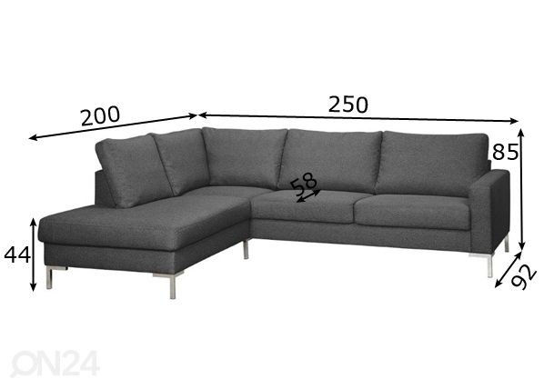 Угловой диван Tracy размеры