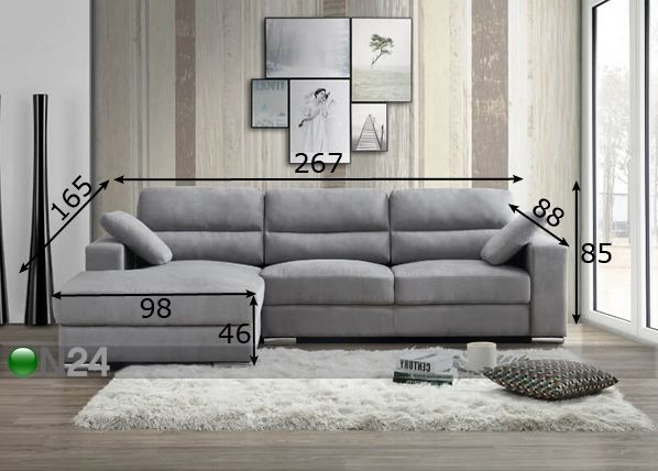 Угловой диван Vienna размеры