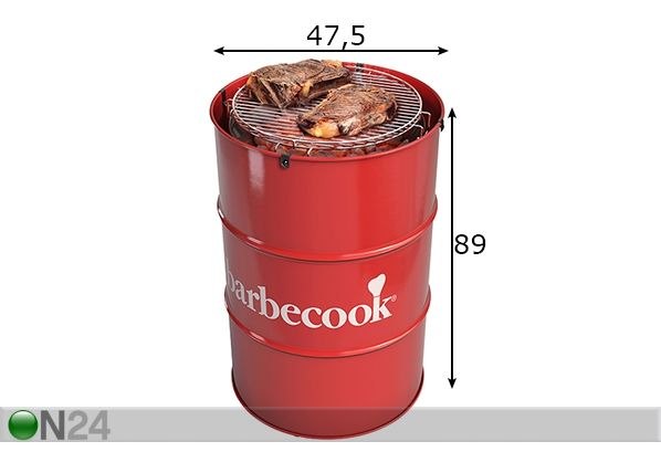 Угольный гриль Barbecook Edson Red размеры