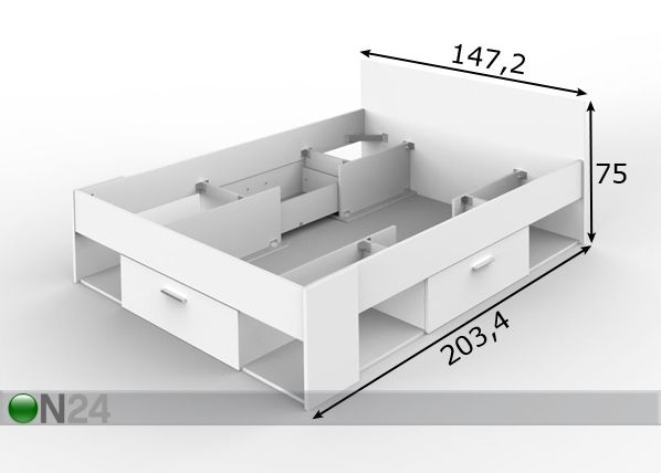 Удлиняемая кровать 140x190/200 cm размеры