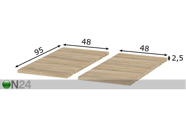 Удлиняющая панель для стола Paris 2x48cm размеры