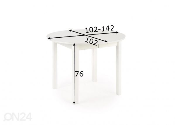 Удлиняющийся обеденный стол 102/142x102 cm размеры
