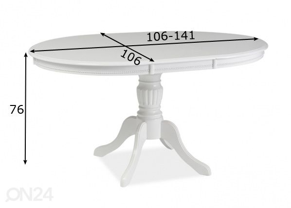 Удлиняющийся обеденный стол 106x106-141 cm размеры