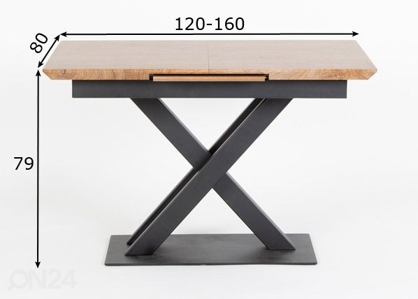 Удлиняющийся обеденный стол 120/160x80 cm размеры