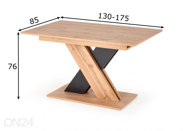 Удлиняющийся обеденный стол 130/175x85 cm размеры