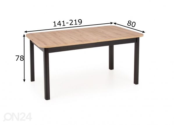 Удлиняющийся обеденный стол 141/219x80 cm размеры