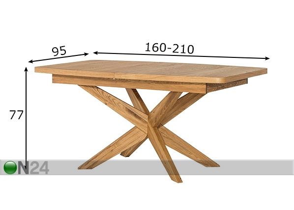 Удлиняющийся обеденный стол 160-210x95 cm размеры