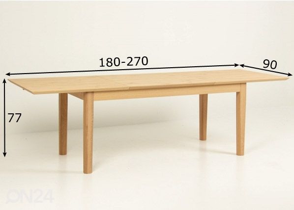 Удлиняющийся обеденный стол 180/270x90 cm размеры