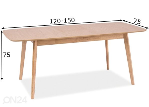 Удлиняющийся обеденный стол 75x120-150 cm размеры