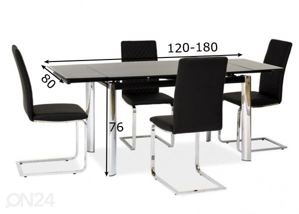 Удлиняющийся обеденный стол 80x120-180 cm размеры