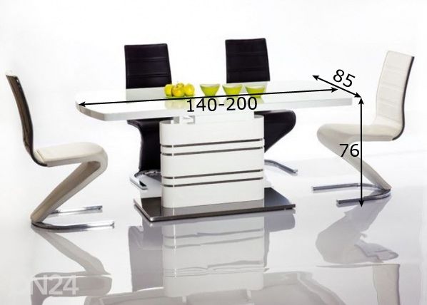 Удлиняющийся обеденный стол 85x140-200 cm размеры