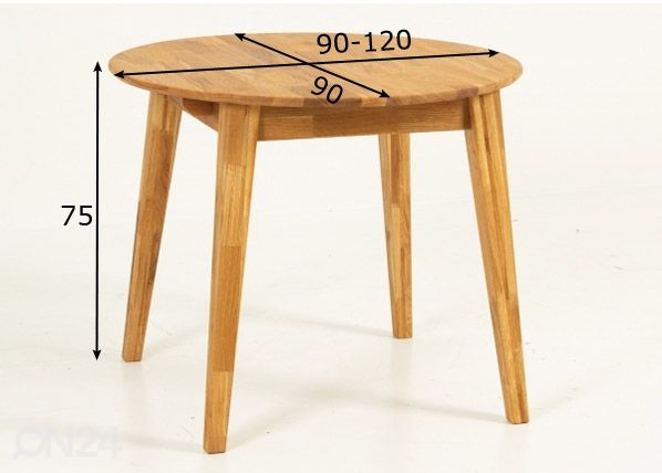 Удлиняющийся обеденный стол 90-120x90 cm размеры