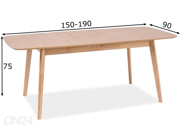 Удлиняющийся обеденный стол 90x150-190 cm размеры