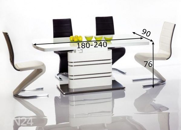 Удлиняющийся обеденный стол 90x180-240 cm размеры