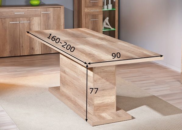 Удлиняющийся обеденный стол Absoluto 160-200x90 cm размеры