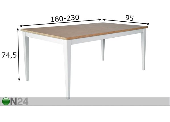 Удлиняющийся обеденный стол Asperö размеры