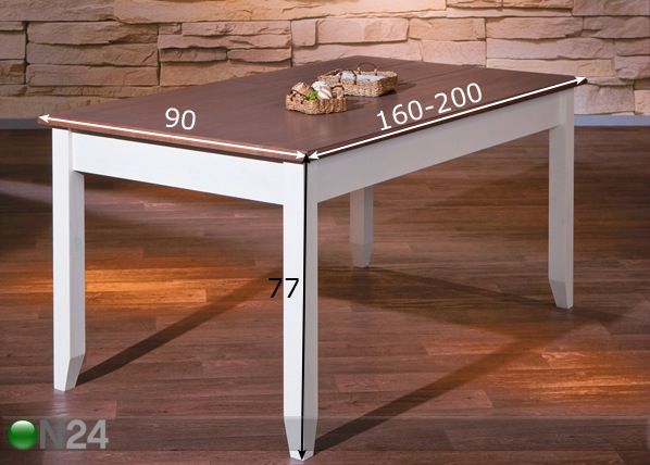 Удлиняющийся обеденный стол Cassala 160-200x90 cm размеры