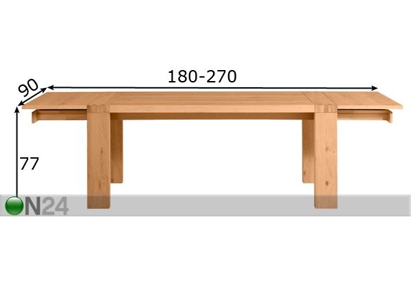 Удлиняющийся обеденный стол Elina 180-270x90 cm размеры