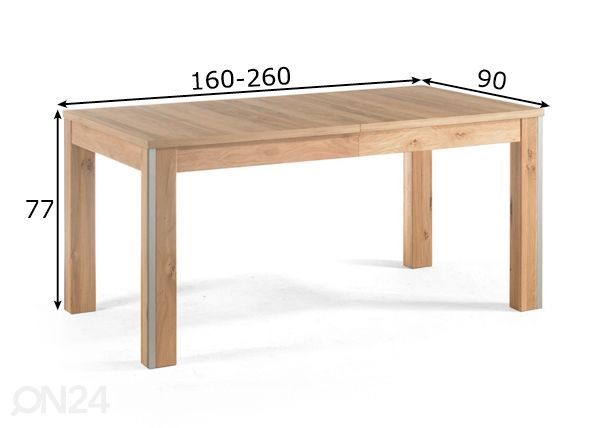Удлиняющийся обеденный стол Espero 160-260x90 cm размеры