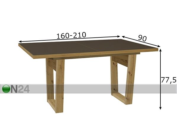 Удлиняющийся обеденный стол Frame 160/210-90 cm размеры