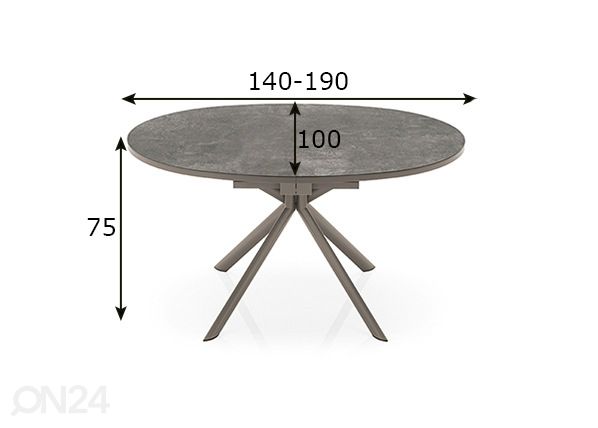 Удлиняющийся обеденный стол Giove размеры
