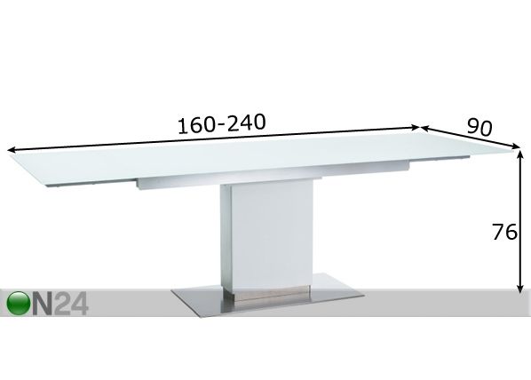 Удлиняющийся обеденный стол Horizon 160-240x90 cm размеры