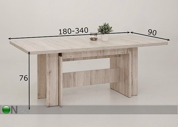 Удлиняющийся обеденный стол Lia I 90x180-340 cm размеры