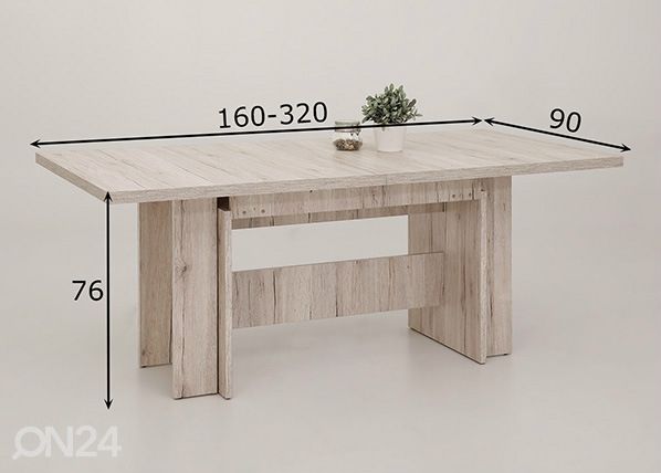 Удлиняющийся обеденный стол Lia II 90x160-320 cm размеры