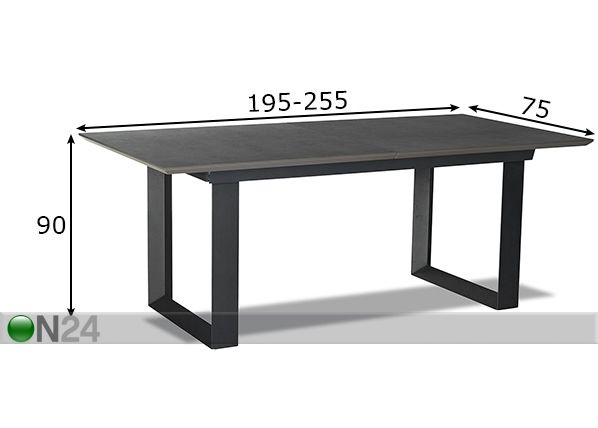 Удлиняющийся обеденный стол Madrid 195-255x98 cm размеры